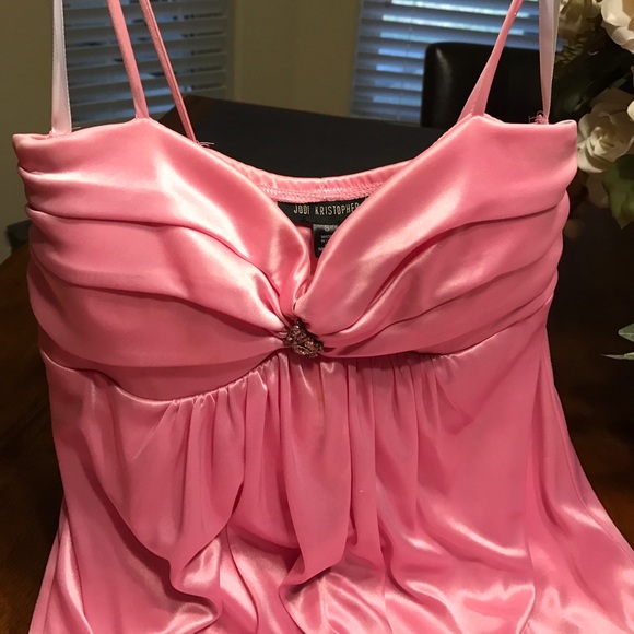 Jodi Kristopher Pink Satin party dress - Picture 2 of 6